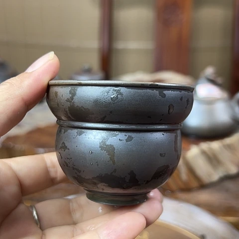 戬谷龙窑柴烧茶杯110