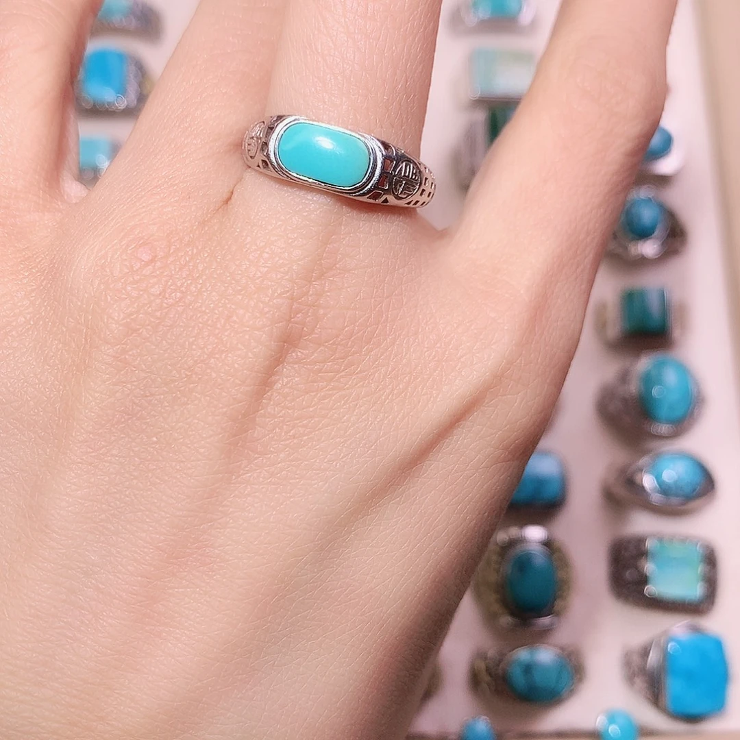 绿松石银S925镶嵌颈饰