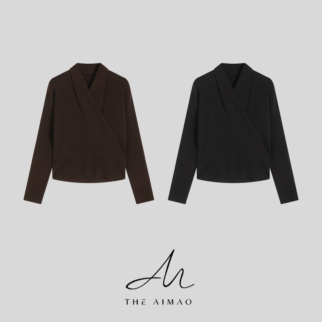 【THE AIMAO】“优雅法式”48支超细16针绵羊毛混纺显瘦上衣XYX82813