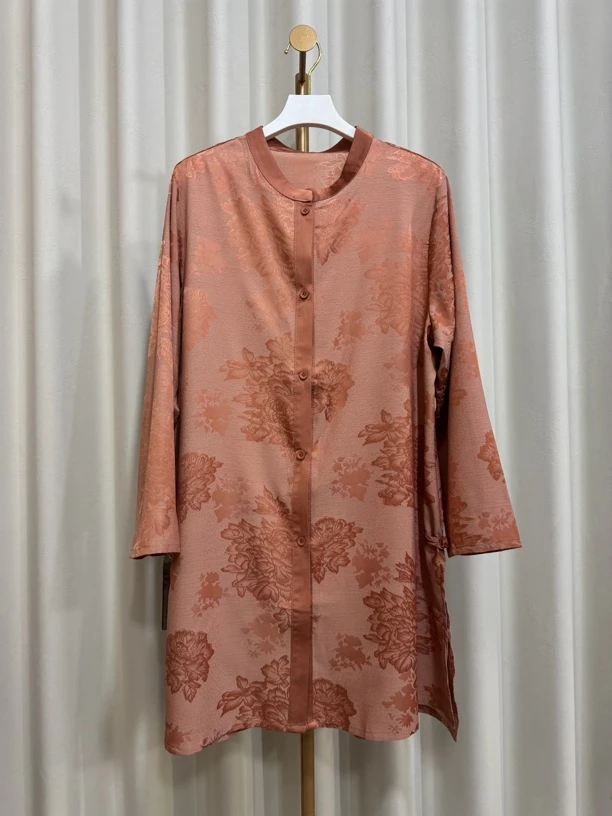 缎面提花国风衬衣衬衫