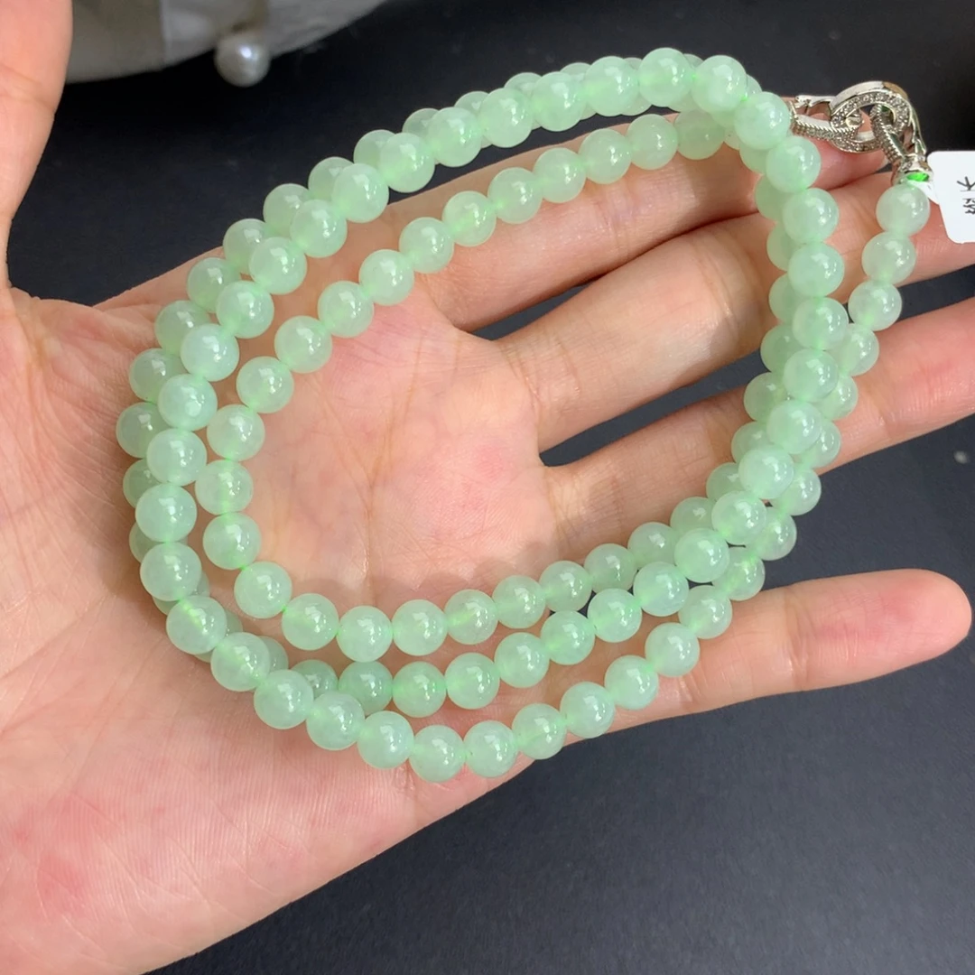 翡翠未镶嵌手串卡6胶润晴项链