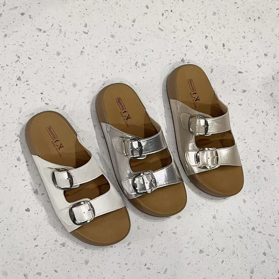 （多）6103时尚百搭休闲2025年新款舒适皮带扣外穿拖鞋