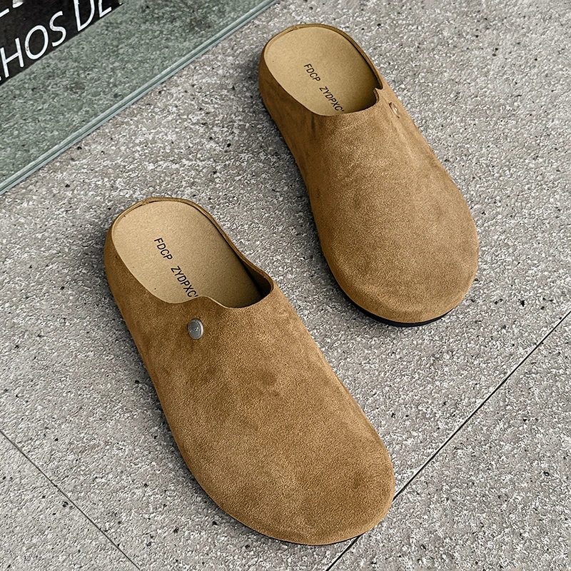 勃肯鞋男时尚懒人包头半拖鞋夏季透气英伦风时尚外穿一脚蹬懒人鞋