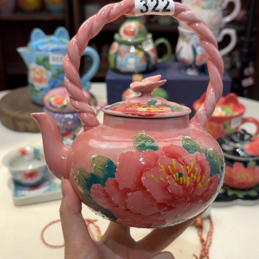 景德镇手绘高温釉下彩陶瓷茶具