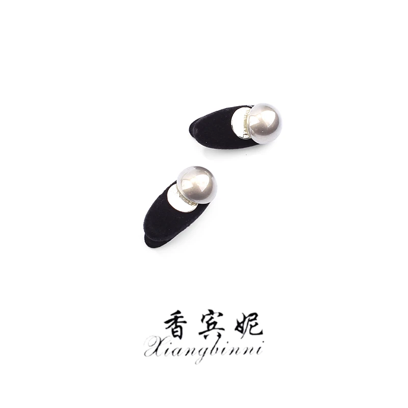 香宾妮原创设计发夹高级黑丝绒发夹女前额发卡刘海碎发边夹7241