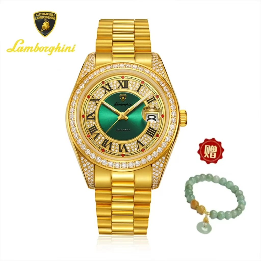 AutomobiliLamborghiniK兰博基尼女士聚宝盆足金999机械腕表8509L