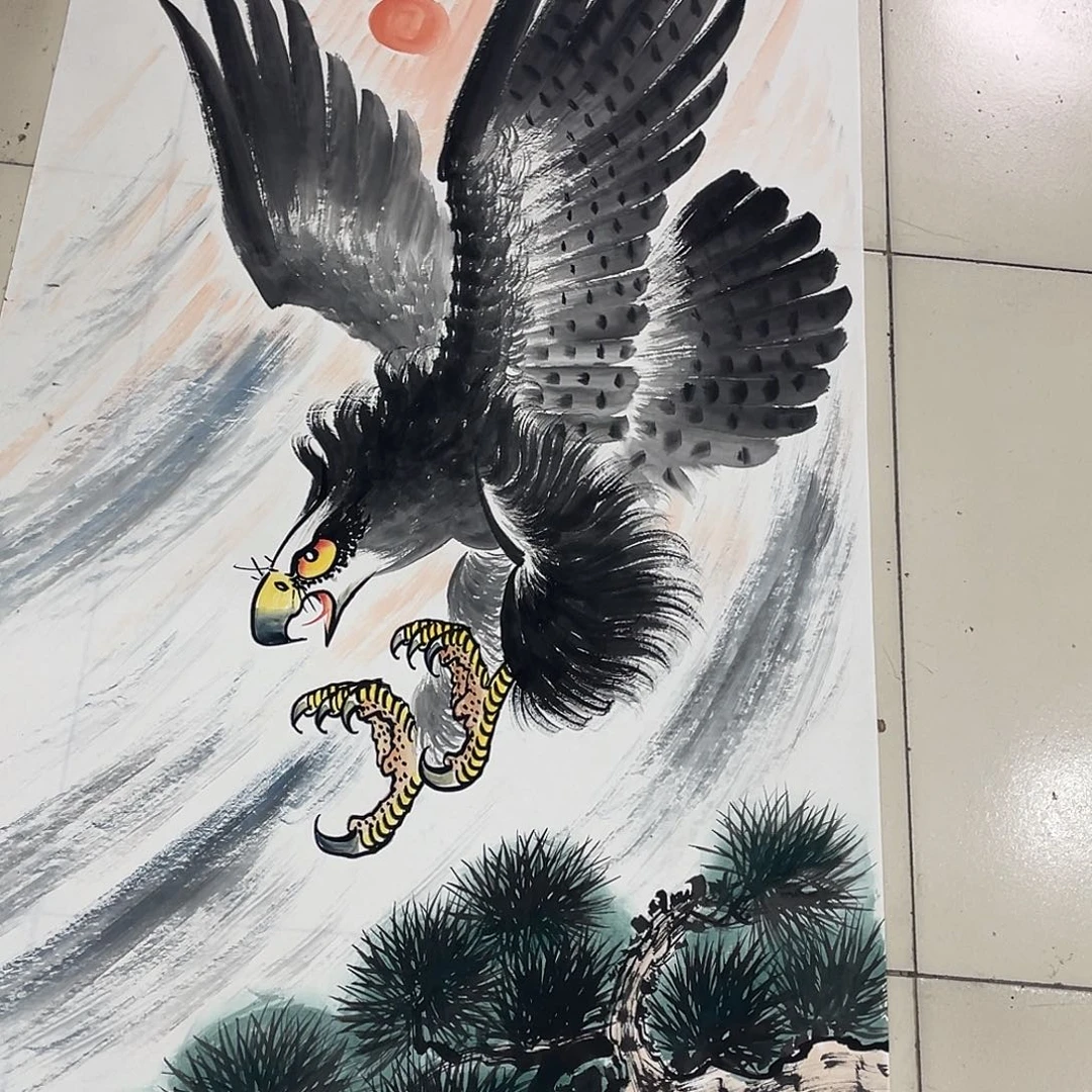国画纯手绘的花鸟山水