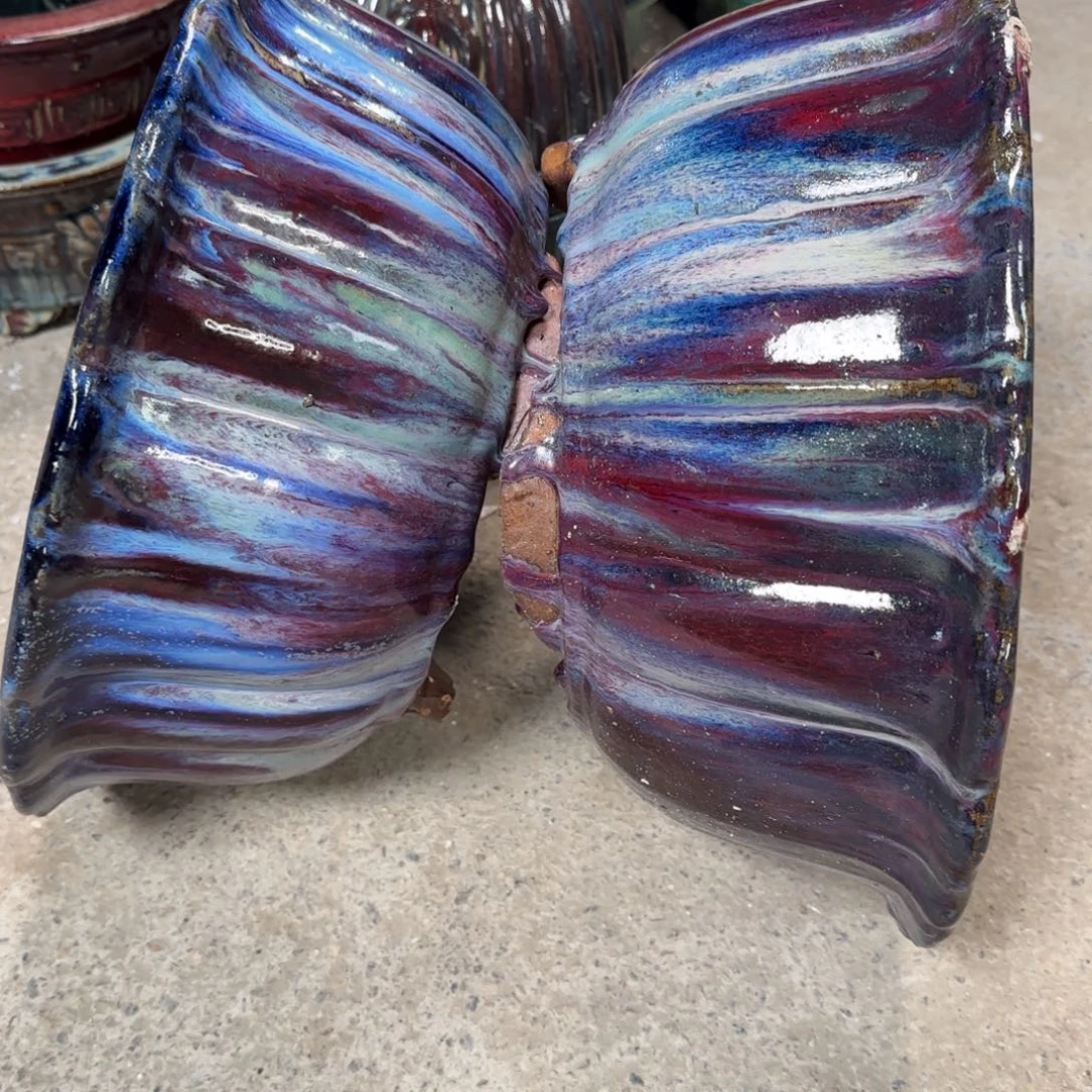 紫砂花盆9*5    613两个  瑕疵品