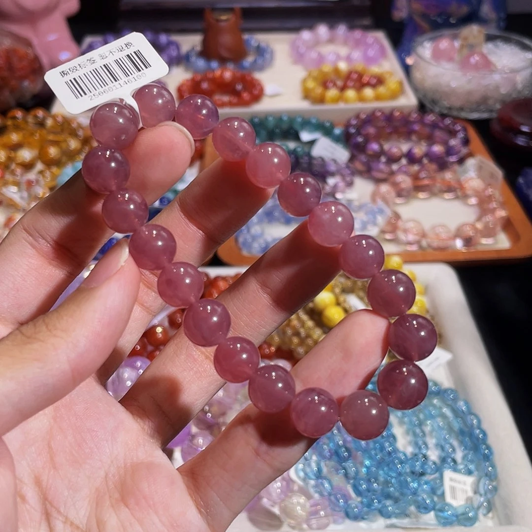 未镶嵌手链水晶老矿紫马粉10