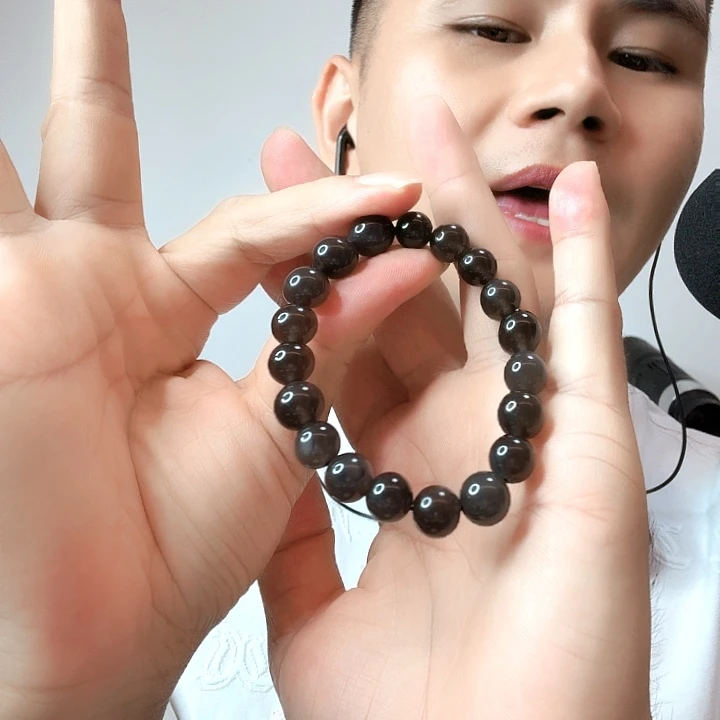 黑曜岩未镶嵌手链手串