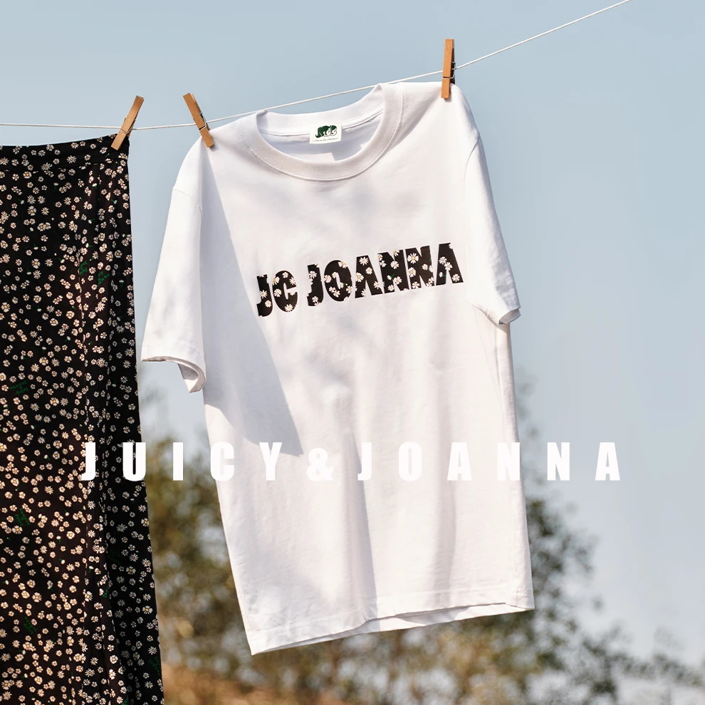 JUICY&JOANNA/橘子樱桃小碎花英文T恤