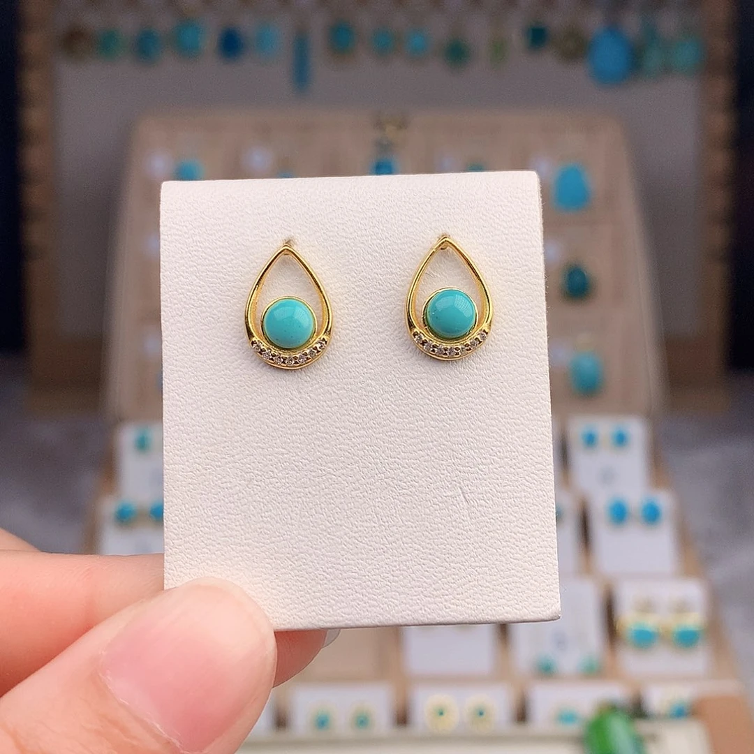 绿松石颈饰银S925镶嵌