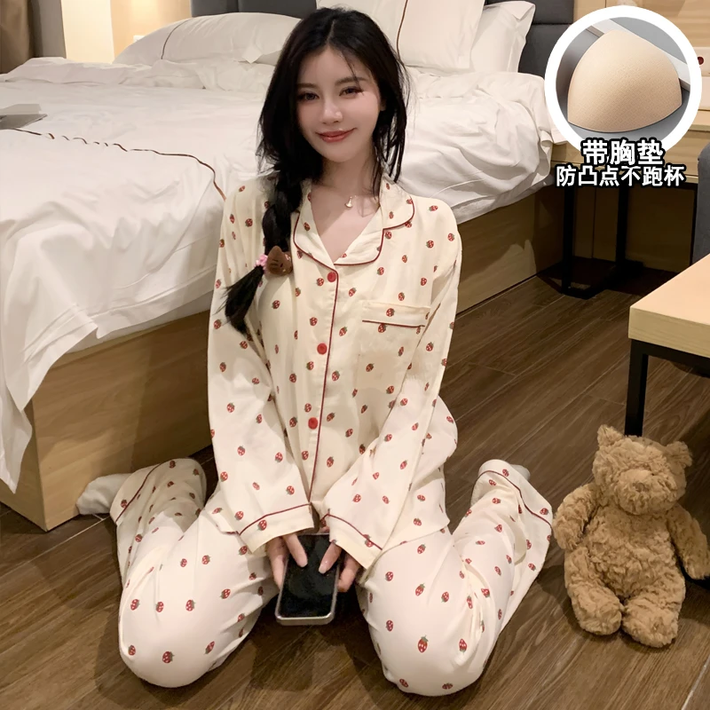 睡衣女卡通宽松大码韩版长袖开衫可外穿时尚家居服