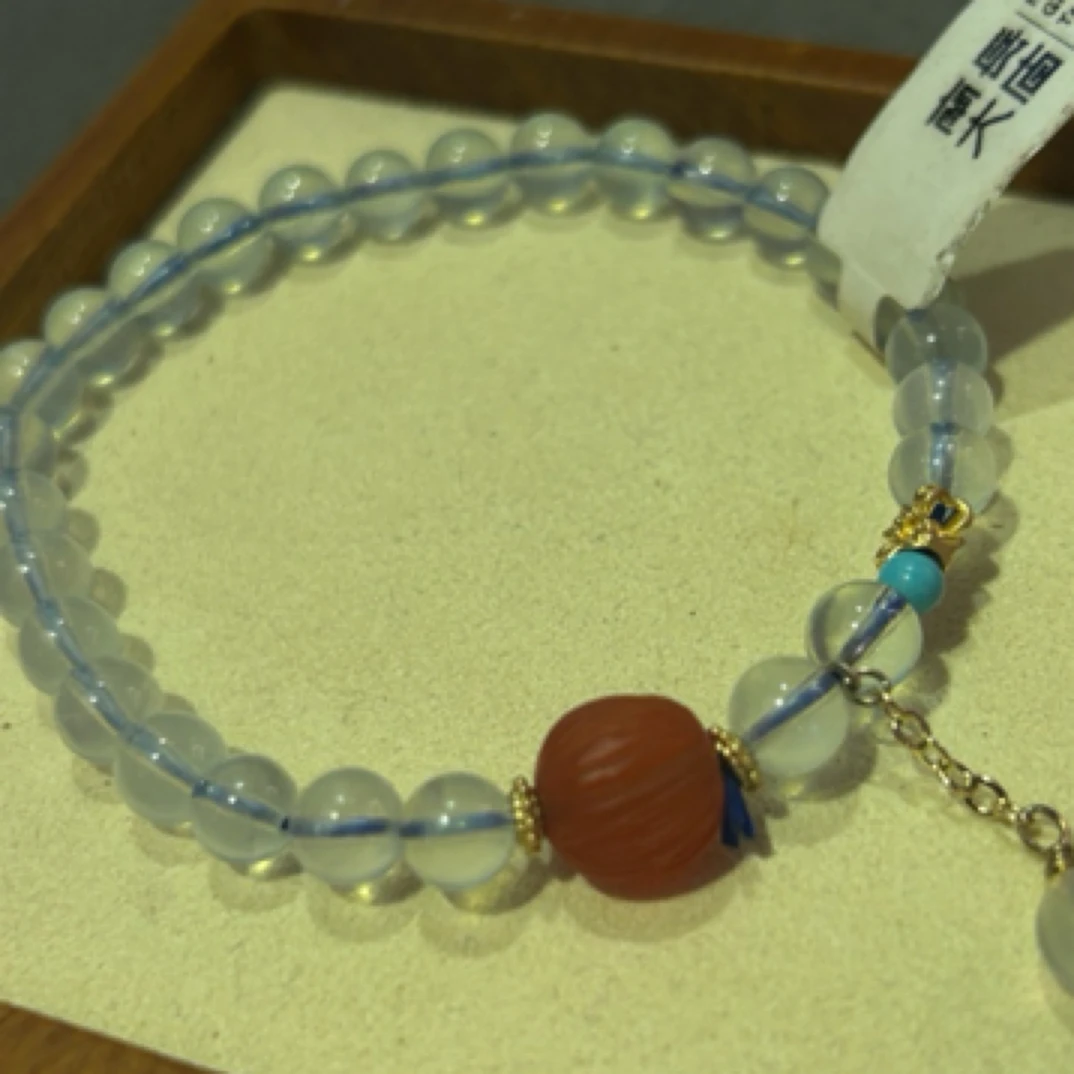 非金属铅玻璃手链 南岳大庙文创蓝色手链