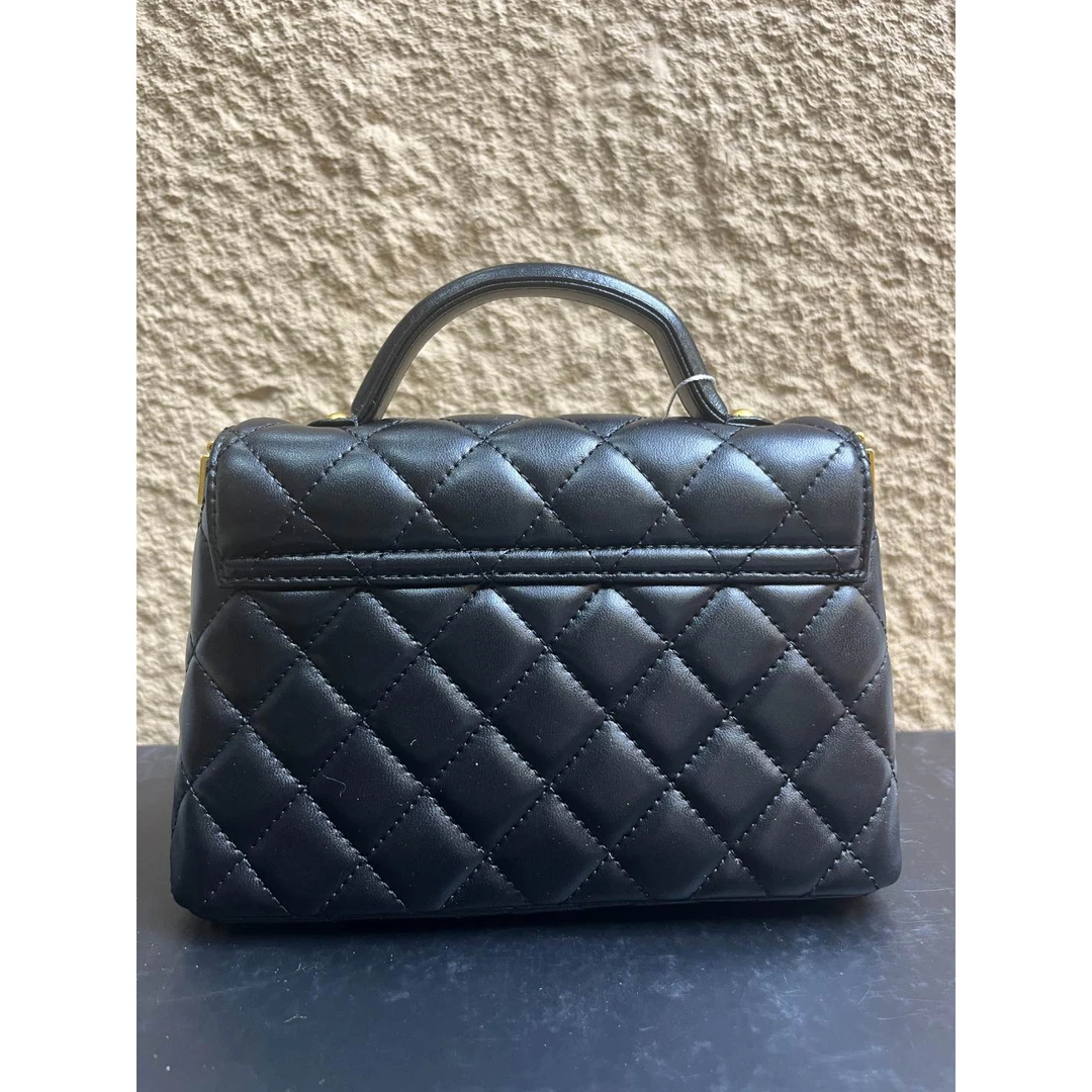 TOLEX2025新款手工时尚百搭梯形手提女包黑色22cm