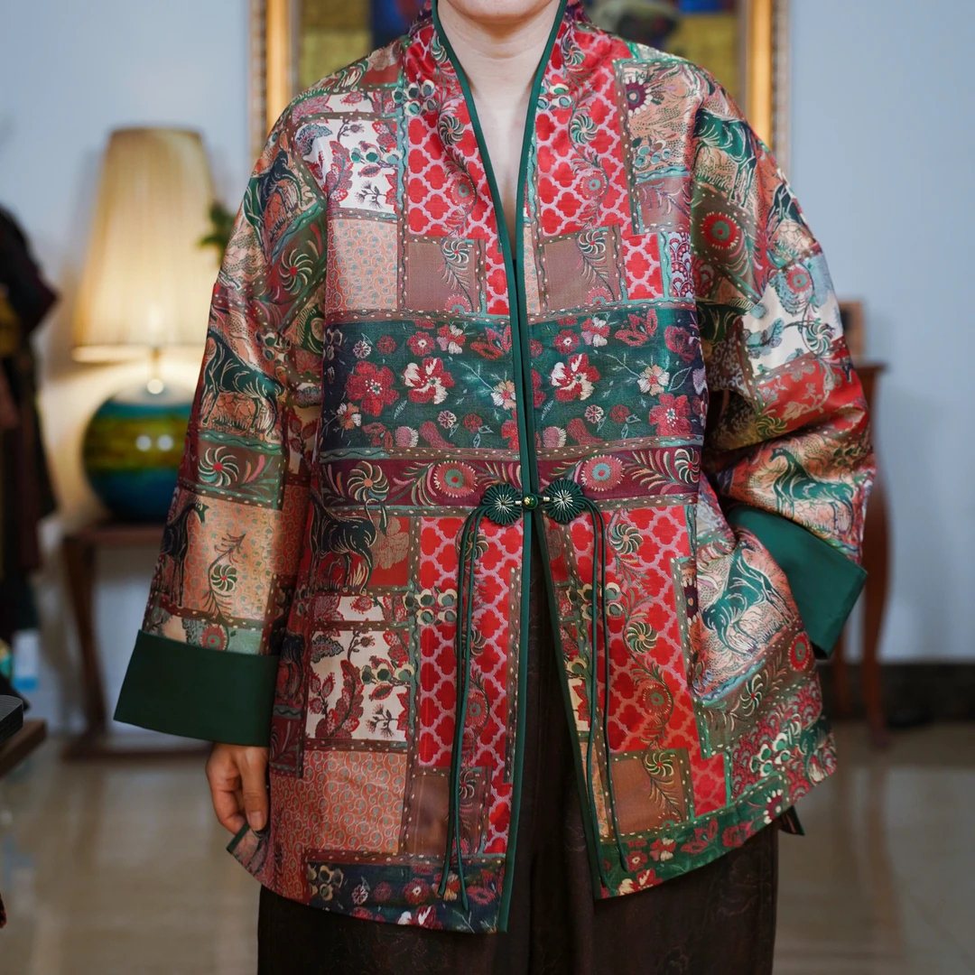 『锦时』复古中式风桑蚕丝民族风休闲气质宽松外套-A5K6797