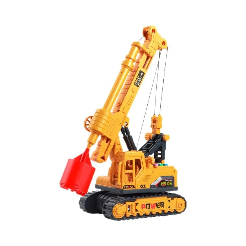 大号打桩机玩具车儿童音乐故事工程车男孩宝宝仿真惯性钻孔机模型