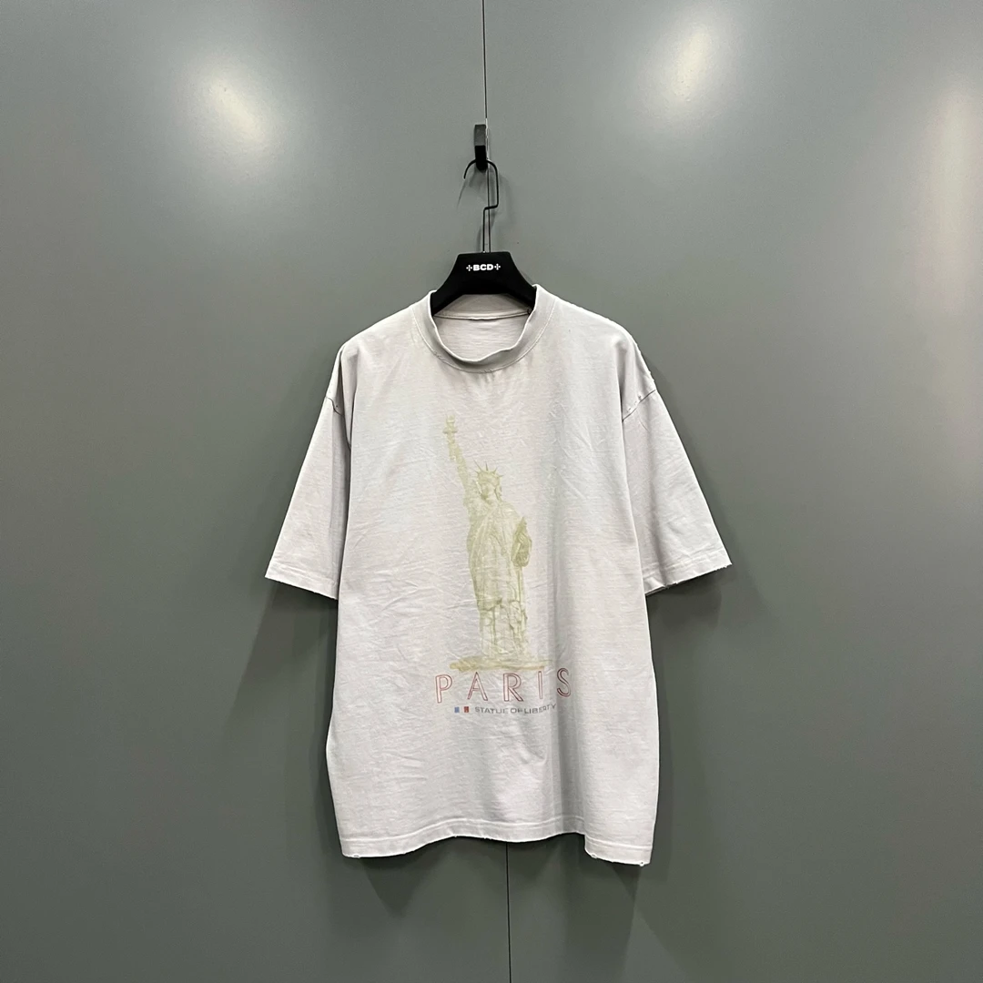 99新 Balenciaga/巴黎世家 (ll) 自由女神短袖604050无洗标无领标