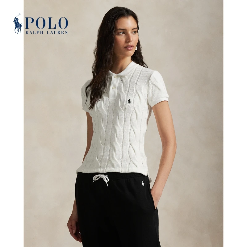 Ralph Lauren拉夫劳伦女装 25修身版绞花编结棉质Polo衫211971703
