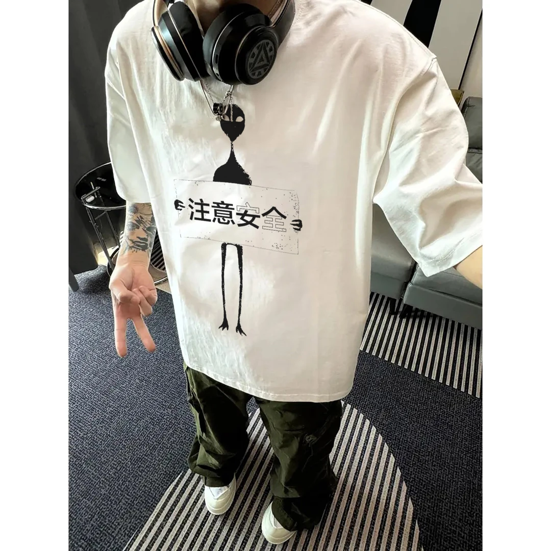 100%纯棉320克重磅oversize潮牌复古短袖t恤夏百搭小众上衣潮流