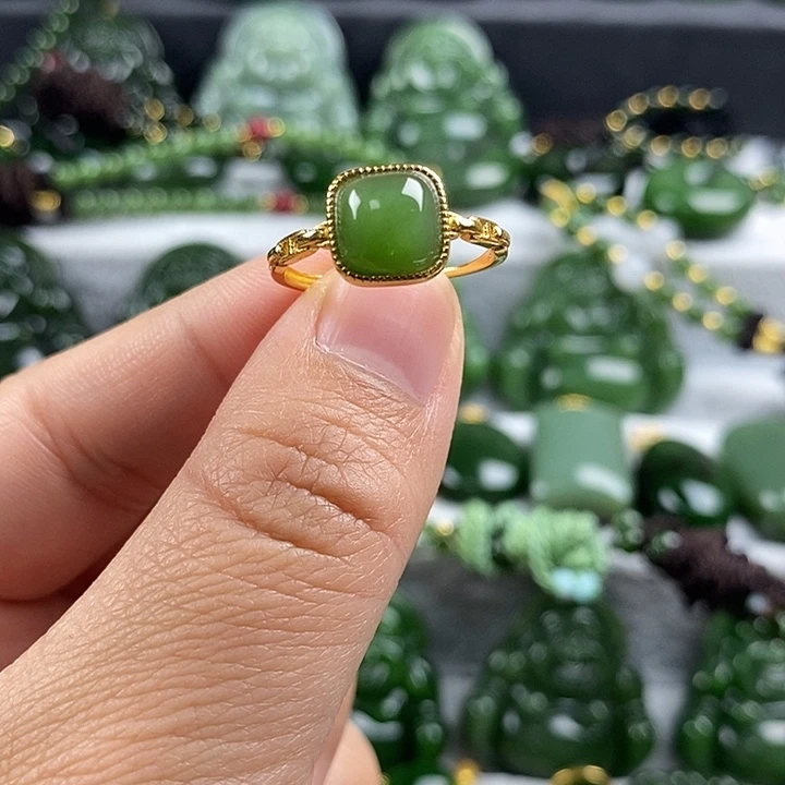 和田玉（碧玉）未镶嵌戒指