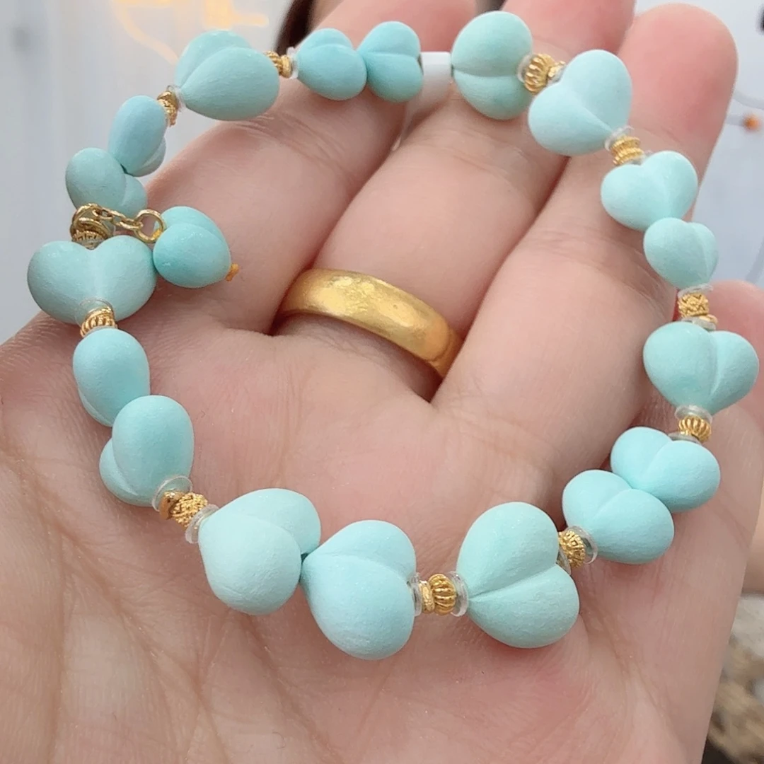 绿松石18K金镶嵌珠宝半成品