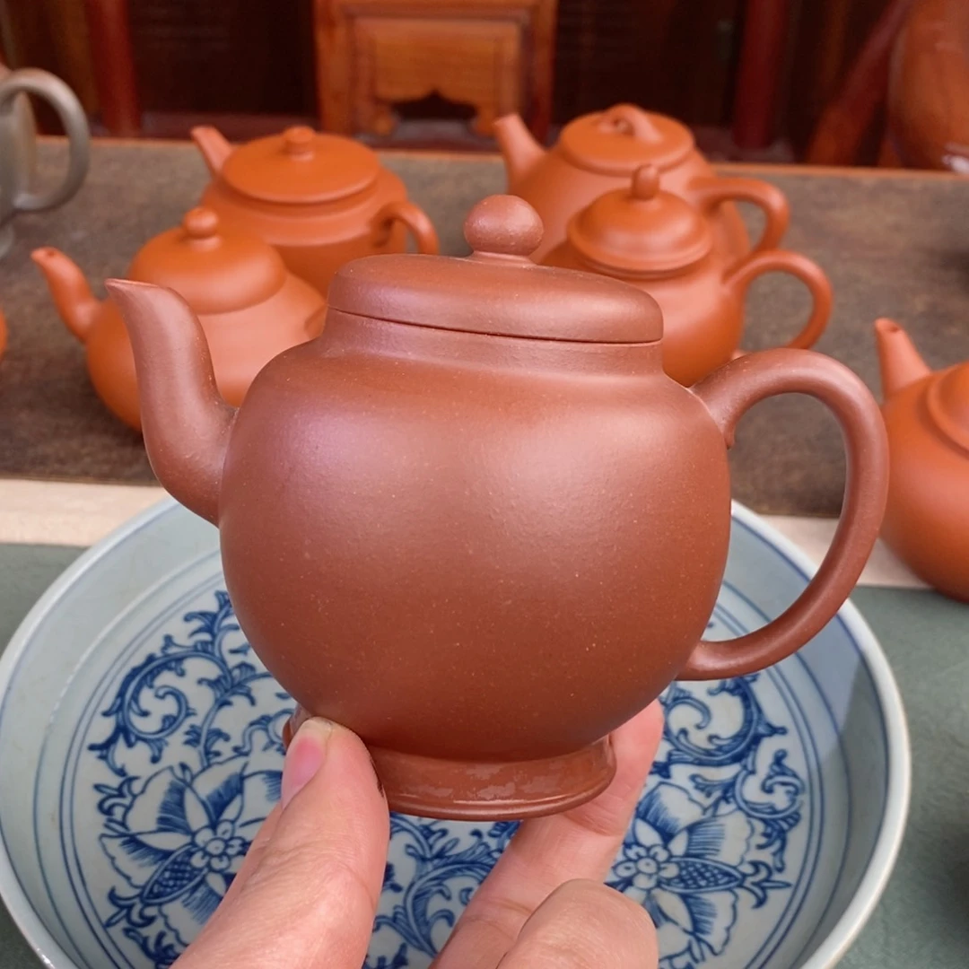 紫砂茶壶南洲高士紫泥半手220毫升