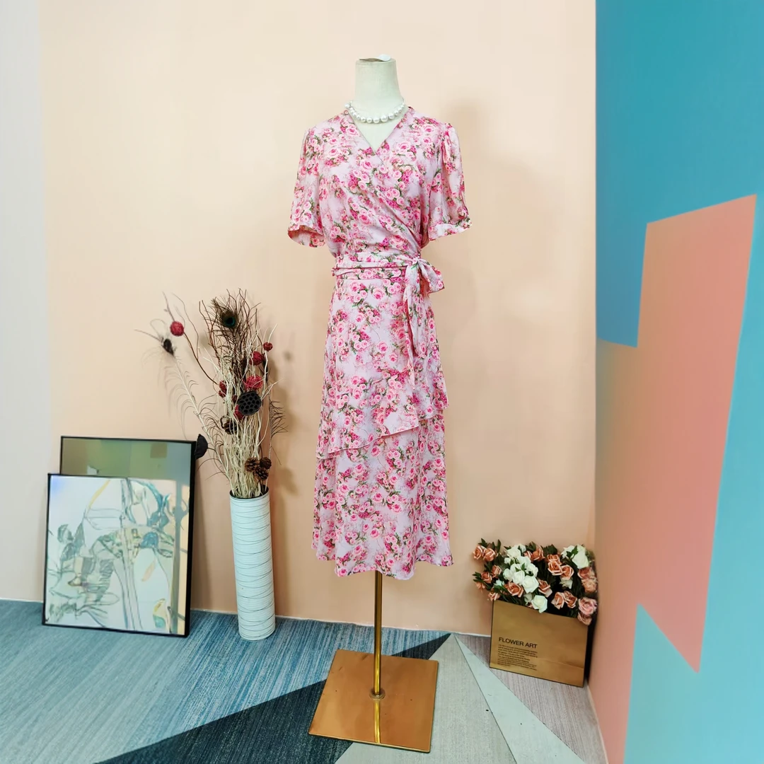 [依易原创]轻奢名媛气质显瘦木耳边系带收腰显瘦半裙套装E0314