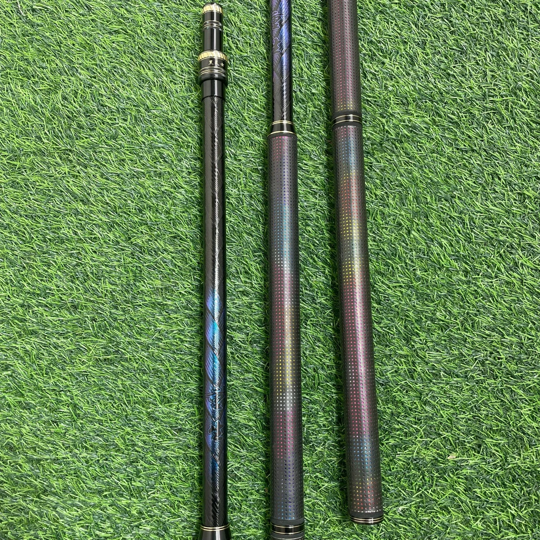 纯碳内防转机械锁硅胶手把抄网杆硬挺防滑适用于黑坑大棚湖库