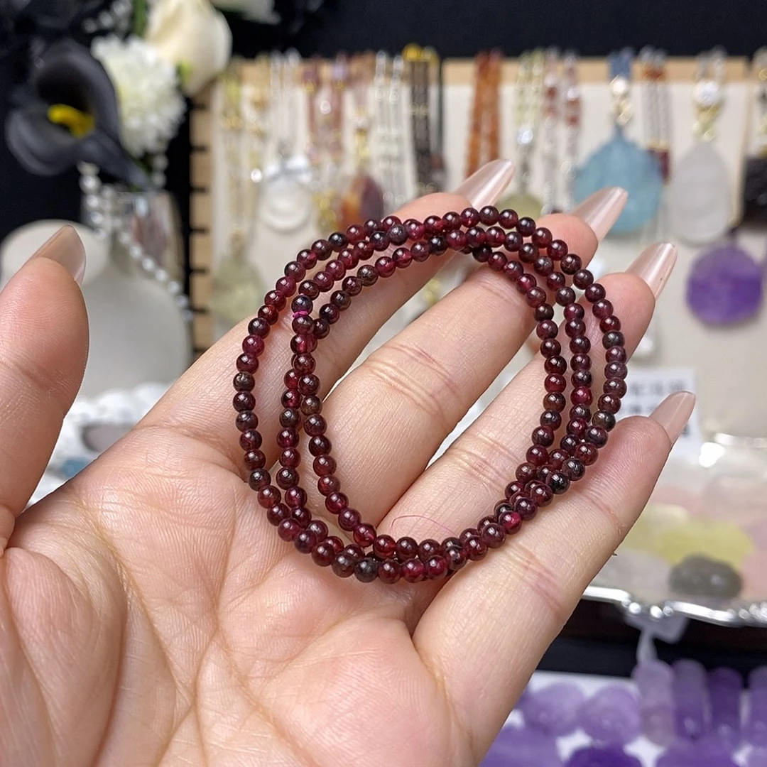 水晶未镶嵌颈饰石榴多圈