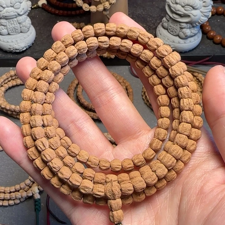 柏香籽/百香籽手串麻皮方块