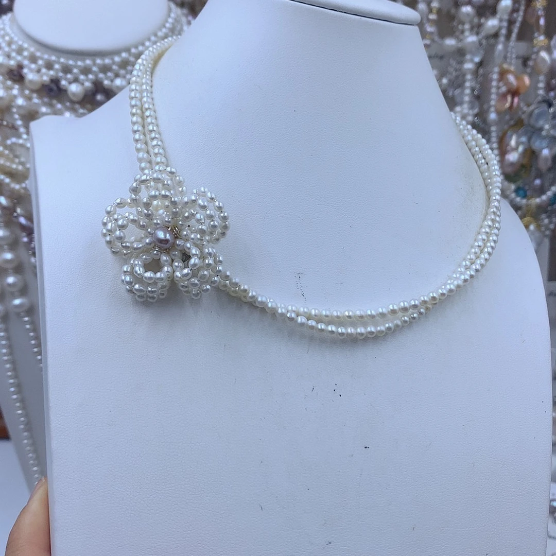 S***²项链耳饰淡水珍珠银S925镶嵌