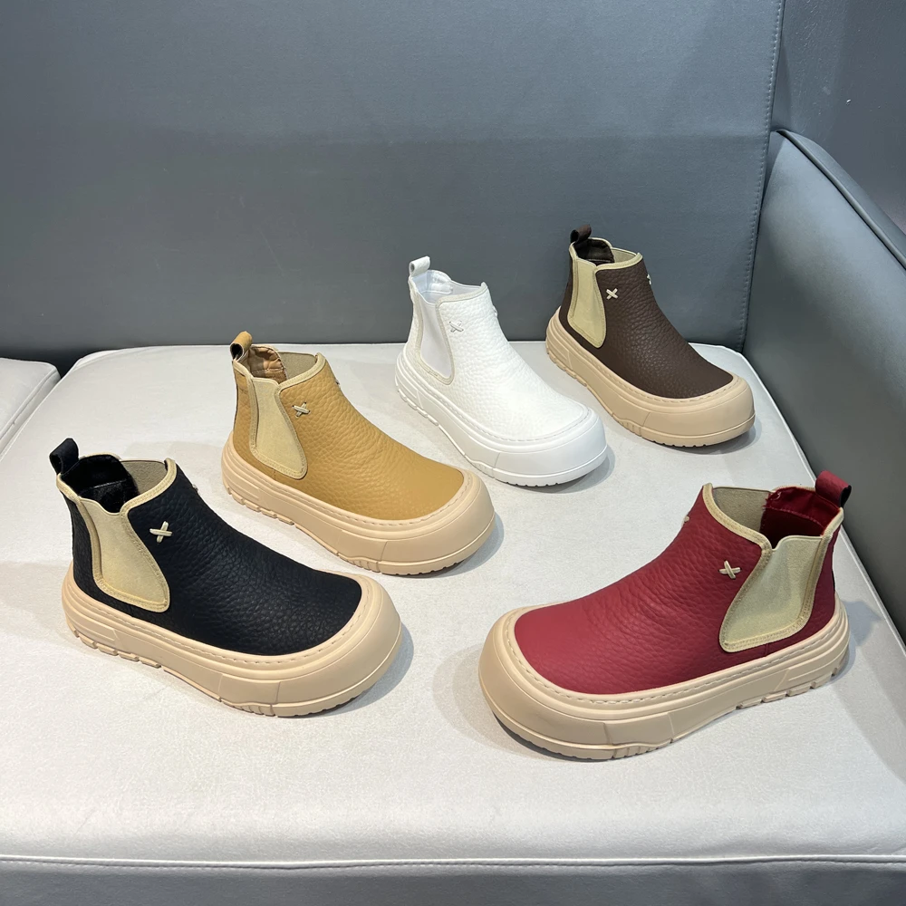 一脚蹬潮流简约短靴秋冬单棉同款轻质舒适百搭男士潮流高帮休闲鞋