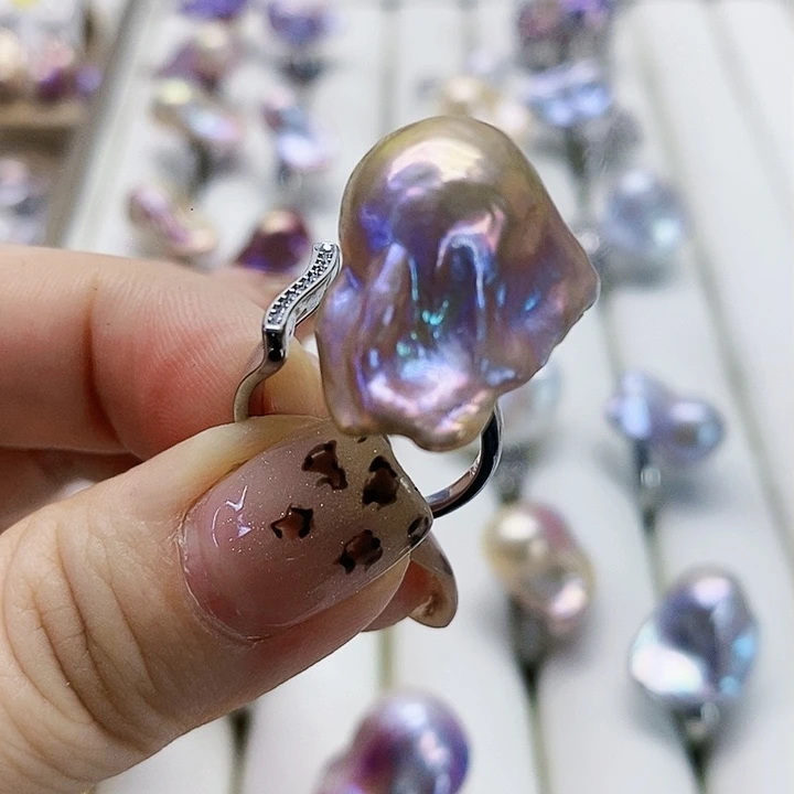 银S925镶嵌耳饰淡水珍珠L***N