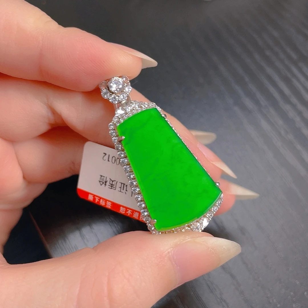 吊坠(不含链)银S925镶嵌翡翠