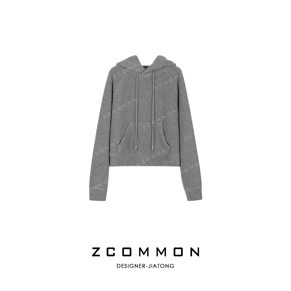 Z common休闲连帽套头卫衣宽松秋冬绵羊毛卫衣 2404017