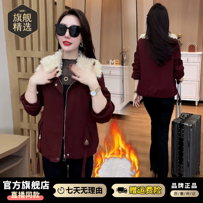 高含棉美式复古高级感短外套女2025冬季新款加厚保暖小众百搭上衣