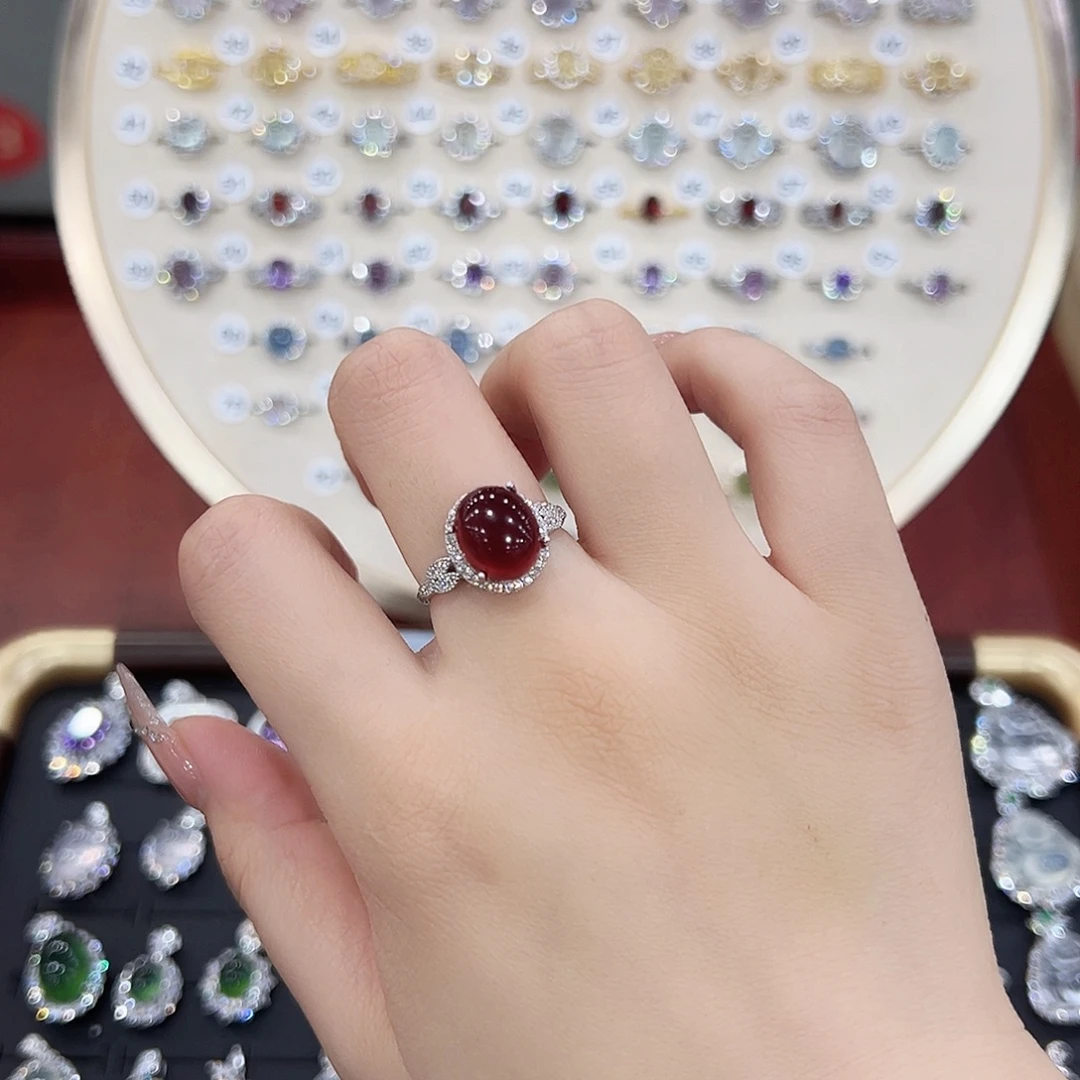 未***利烟晶银S925镶嵌戒指