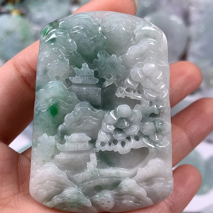 颈饰未镶嵌翡翠山水福利