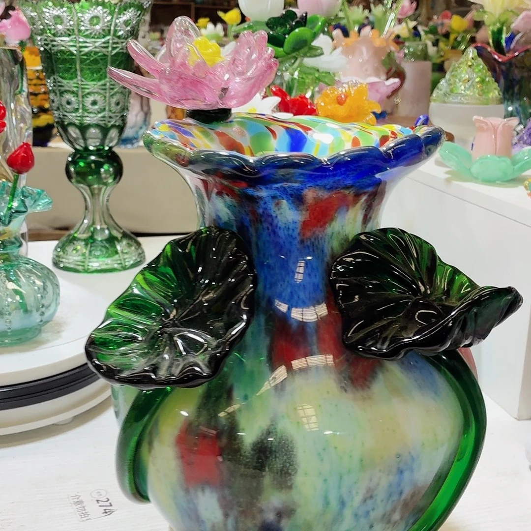 琉璃花瓶高度27厘米左右
