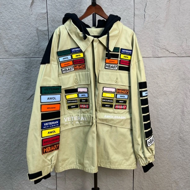 99新  HBA hood by air 军绿色正反穿魔术贴夹克  M码 ys000386