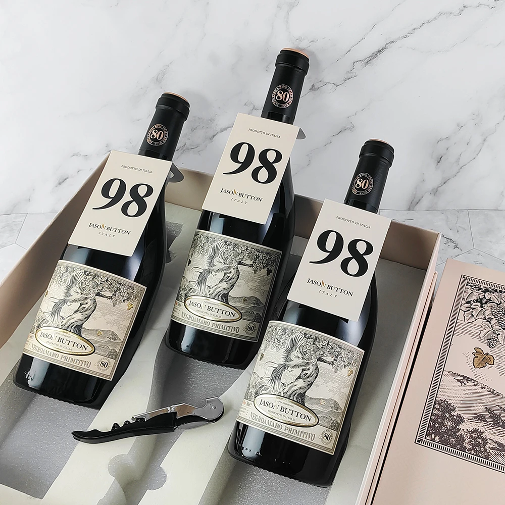 意大利进口 杰森巴顿梵雅兰卡风干红葡萄酒 18度珍珠棉三支礼盒装