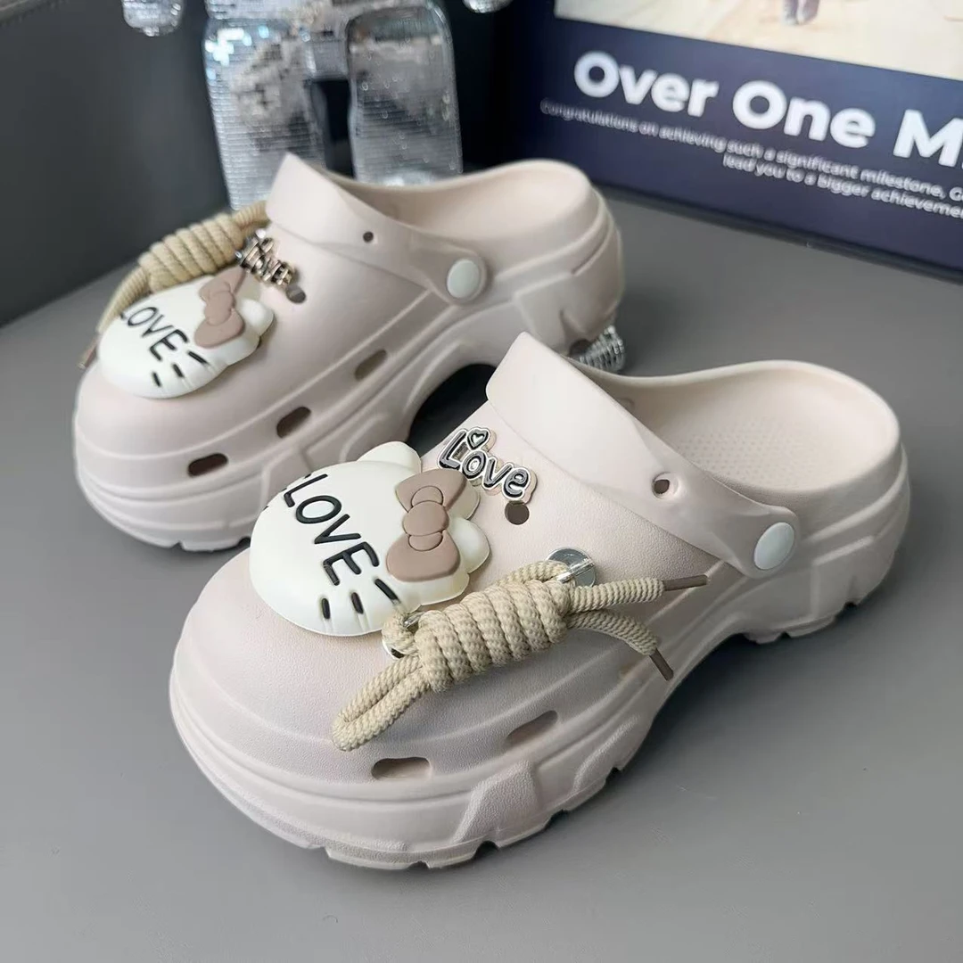 308KT猫时尚厚底高颜值洞洞鞋