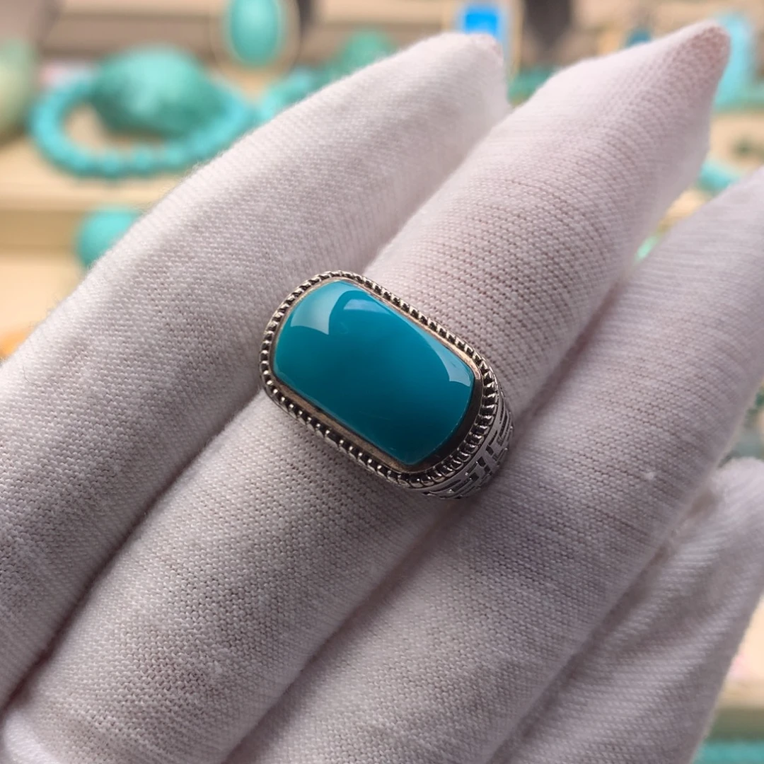 绿松石银S925镶嵌珠宝奇石