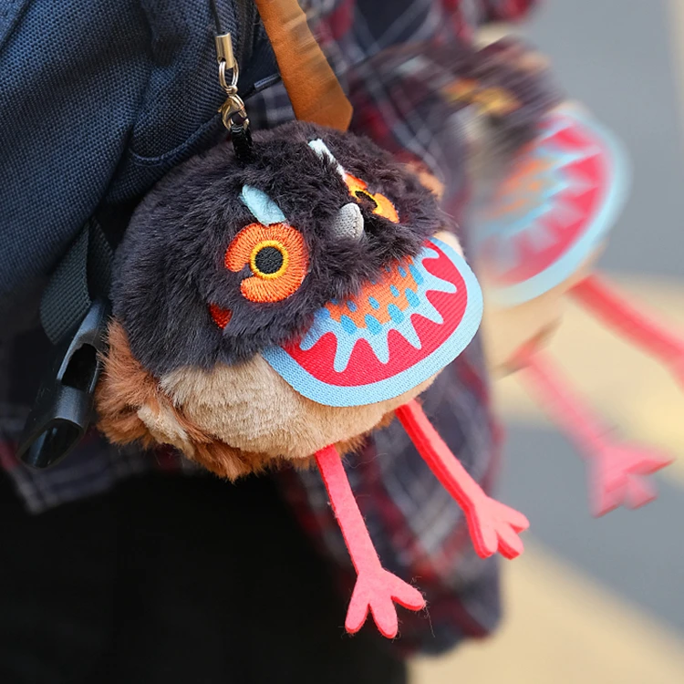 博物文创波普自然 黄腹角雉 啾团子发声毛绒公仔小鸟挂件节日礼物