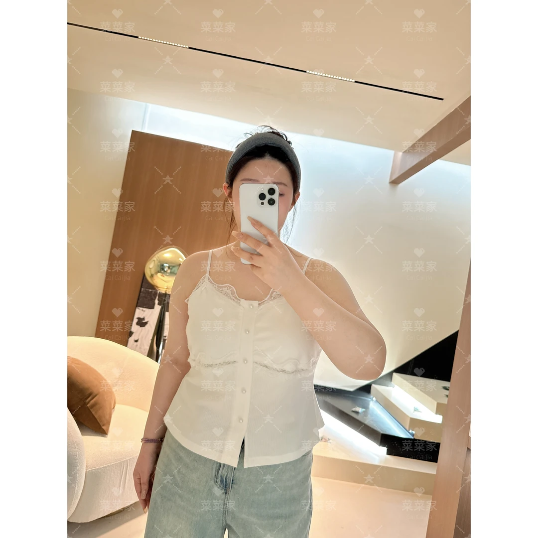 【菜菜家】2025夏季新款甜美蕾丝花边百搭吊带CCC11451