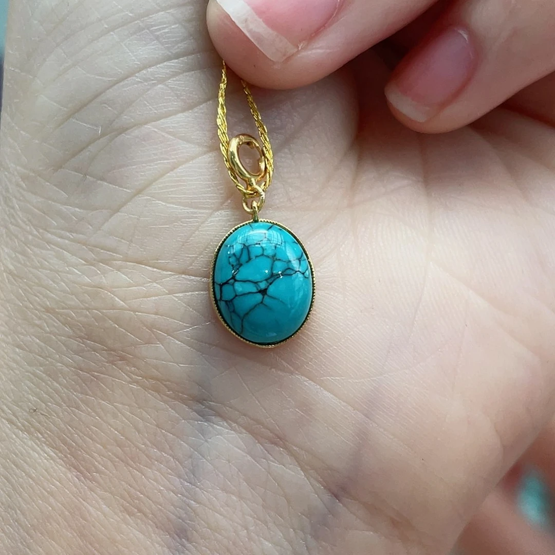 绿松石颈饰18K金镶嵌