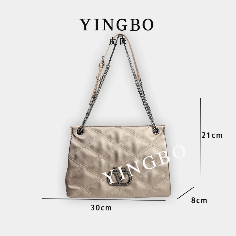 【英柏甄选】SKL-7622-香槟金 然与纯小众设计感时尚单肩百搭女包