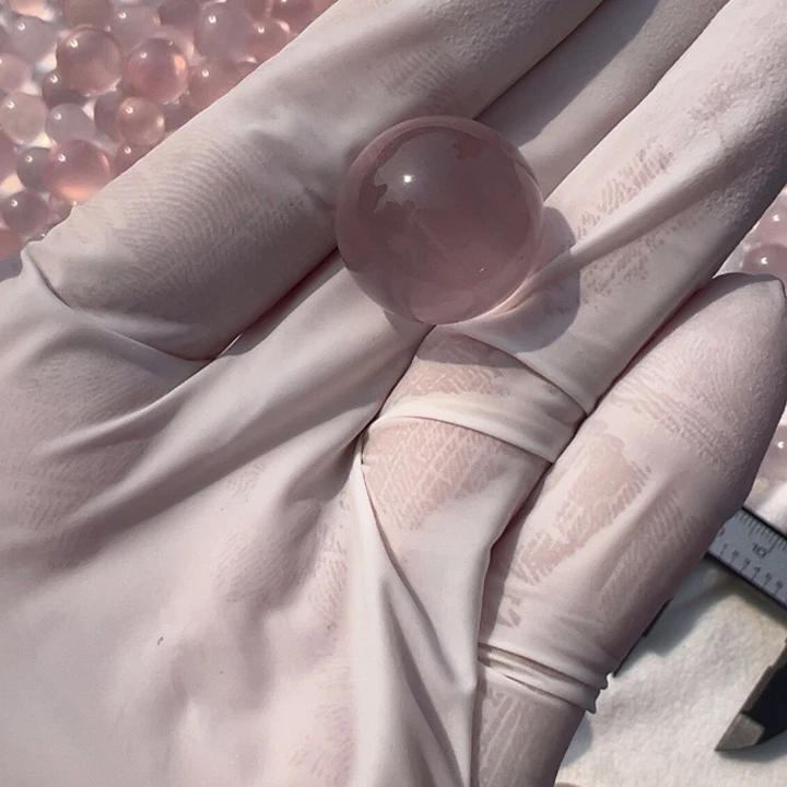 水晶粉晶17mm单珠打孔定制不退换未镶嵌中**宝