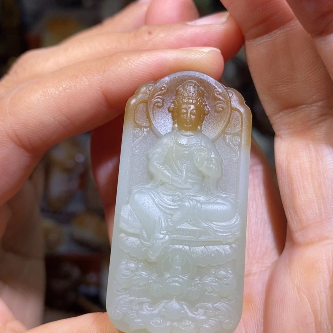 颈饰未镶嵌和田玉观音牌